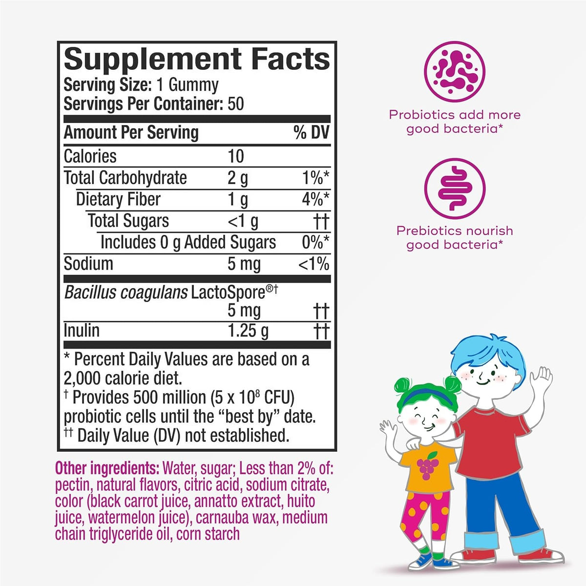 Align Probiotic, Kids Gummies, Prebiotic + Probiotic Helps Support a Healthy Digestive System*, #1 Doctor Recommended Probiotic Brand‡, 50 Gummies Packaging May Vary