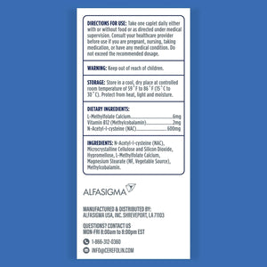 Cerefolin Brain Wellness, Targeted Nutrition for Cognitive Support, Improves Memory, Focus & Concentration, L-Methylfolate, NAC, B12, Neurologist Recommended (30 Count)
