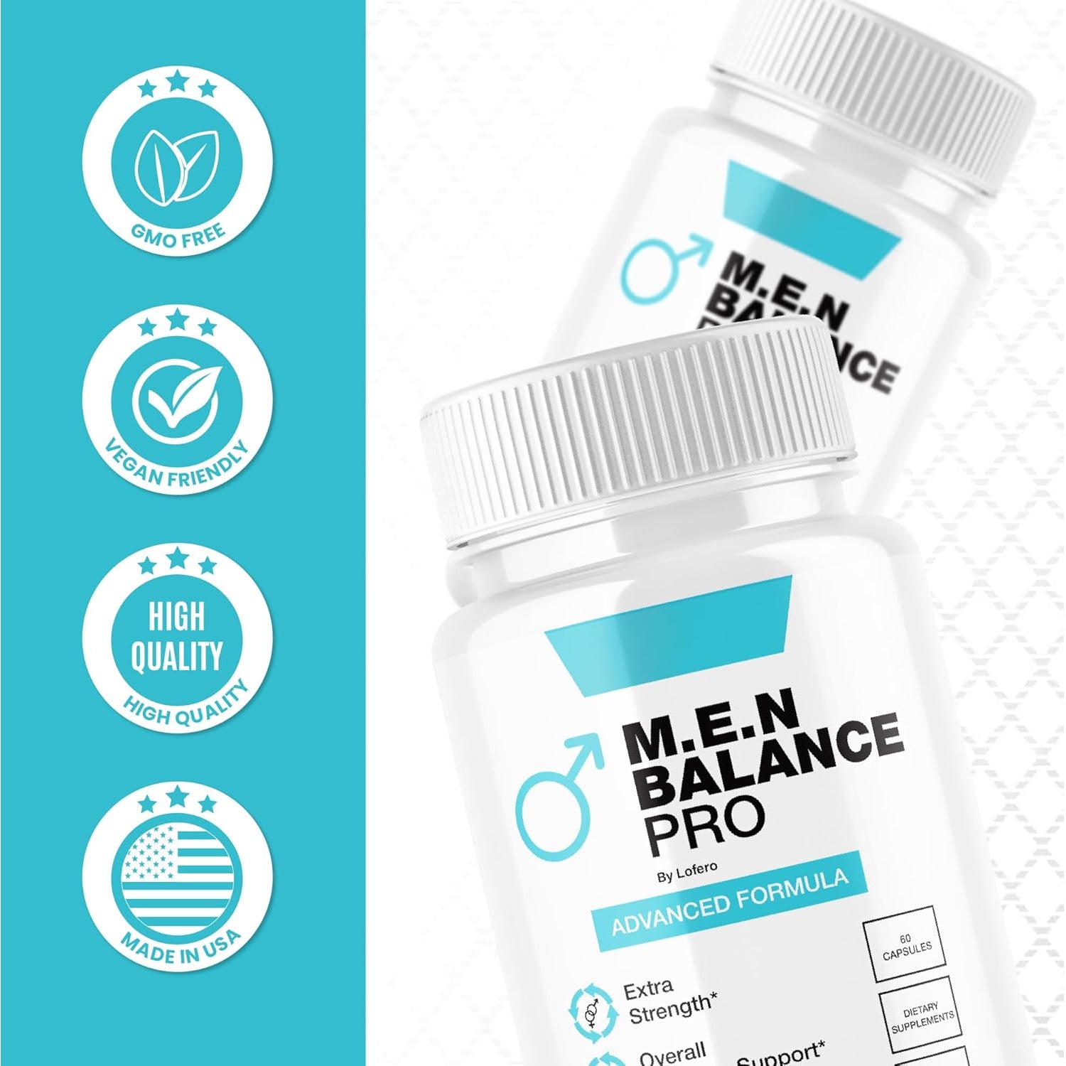 MEN Balance Pro Capsules, M.E.N Max Triple Action Formula Capsulas Pills Mens Multivitamins Premium Natural Advanced Maximum Strength Pastillas Health Wellness Supplement Support Reviews (60 Capsules)