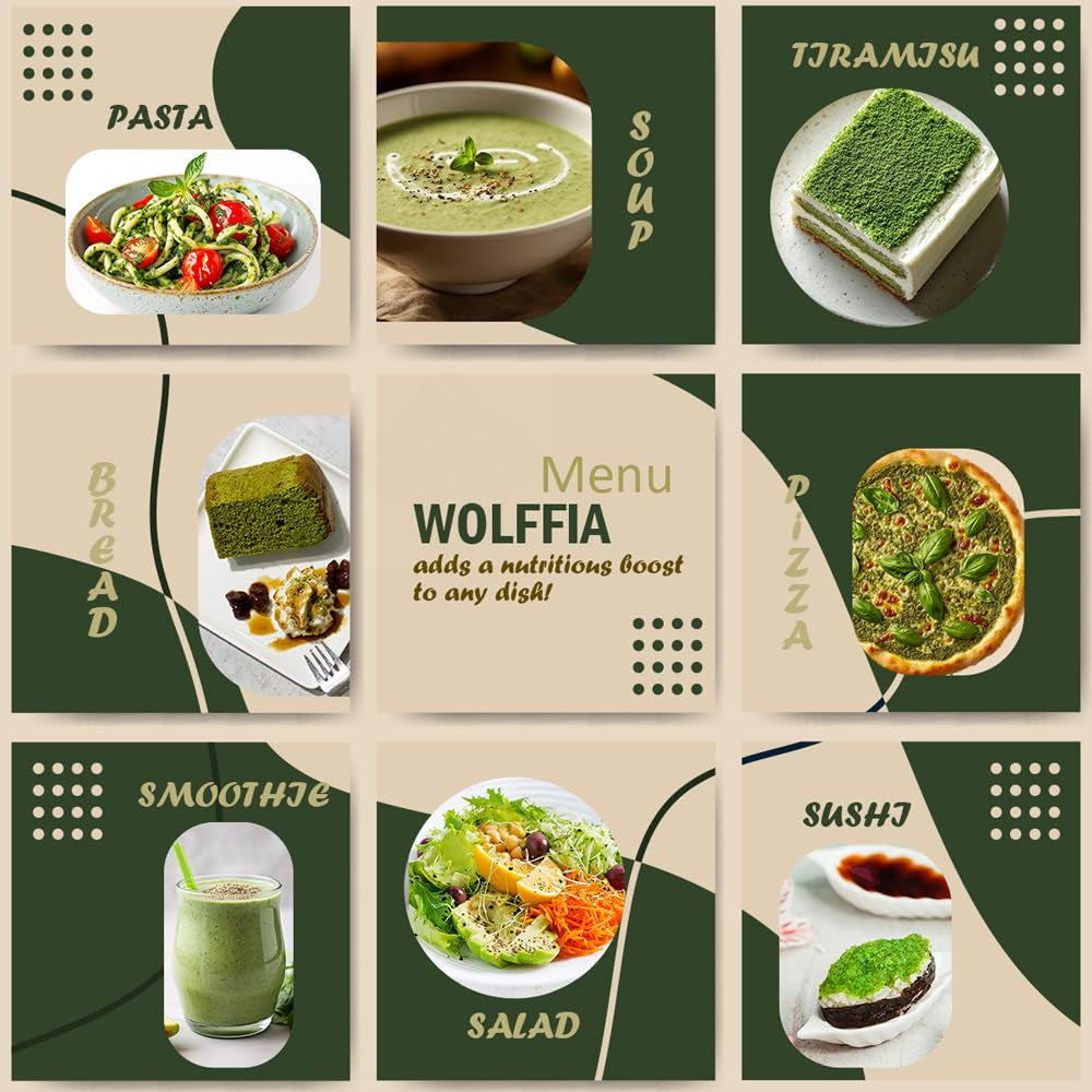 Premium Dried Wolffia Globosa Superfood | Low Carb, High Protein 40% | Rich in Minerals, Vitamins a E B12 & Essential Amino Acids | the Future of Sustainable Plant-Based Nutrition 2.11 Oz (60G)