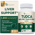 Migcopat 7-In-One TUDCA Supplement, 3650Mg with Milk Thistle, NAC, Alpha Lipoic Acid, Dandelion Root, Bile Salts TUDCA for Liver Cleanse Detox & Repair, Bile Flow and Digestive Support - 120 Capsules
