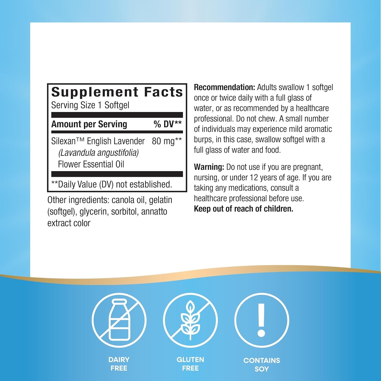 Nature'S Way Calmaid Lavender Oil Supplement for Calm & Stress Support*, Clinically Studied Silexan Lavender Oil, Non-Drowsy, Daily Softgels, 30 Count