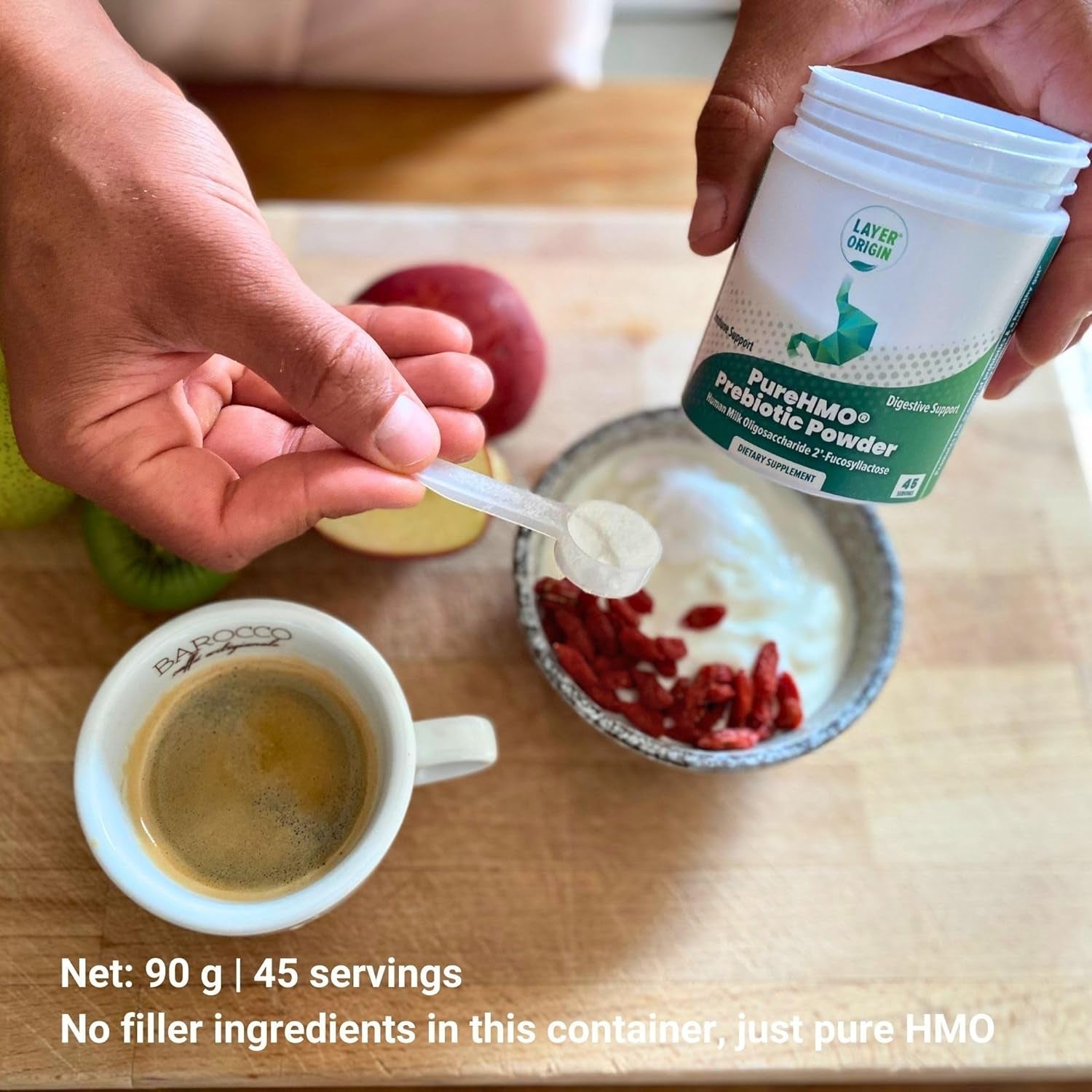 Purehmo Human Milk Oligosaccharide (HMO 2'-FL) Prebiotic Fiber Powder - Feed 200 Billion Probiotics/Scoop, 45 Servings