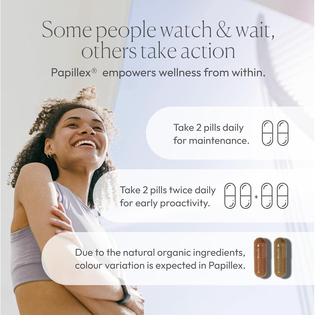 Papillex Dietary Supplement Tablets All Natural Immune Support - Immunity Defense - Best Immune System Booster - Organic 60 Capsules Bottle (Single Bottle)