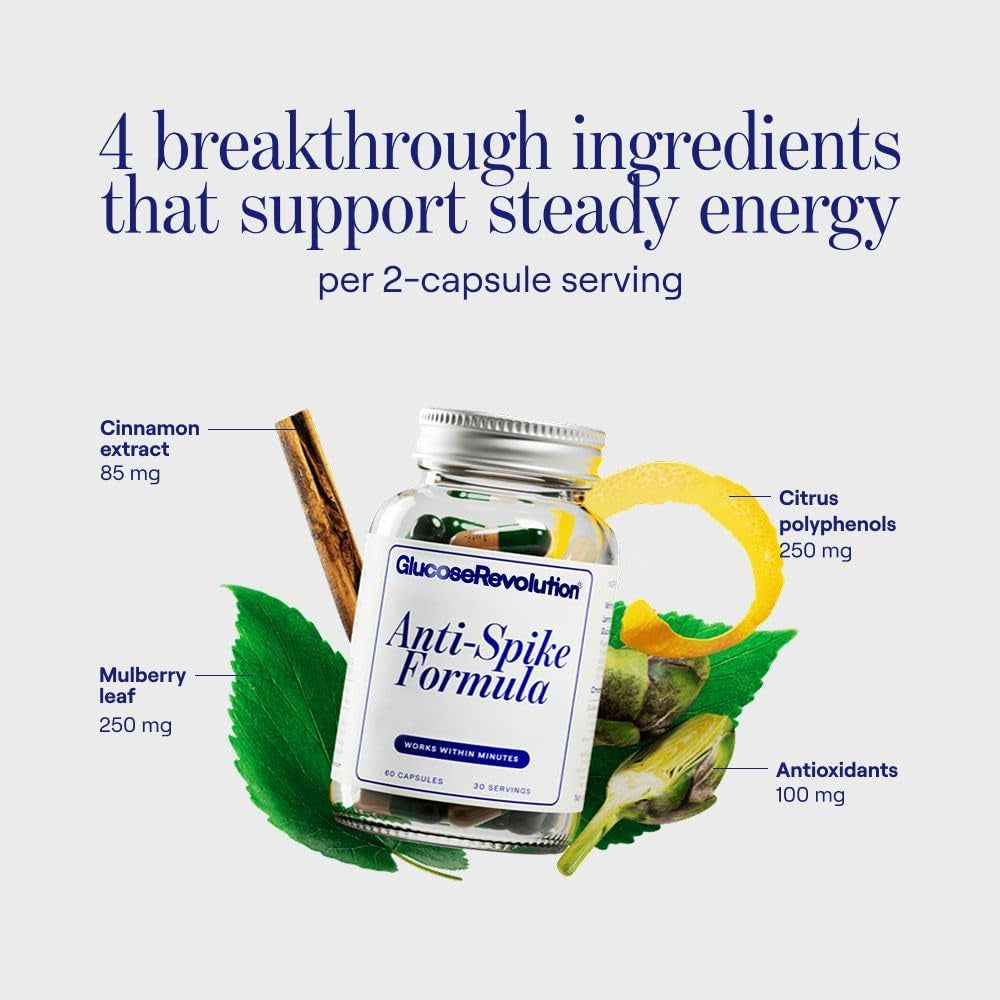 Anti-Spike Formula by the Glucose Goddess - Supports Healthy Blood Sugar Levels Already within Normal Range, Vegan, Gluten-Free, 60 Capsules (30-Day Supply)