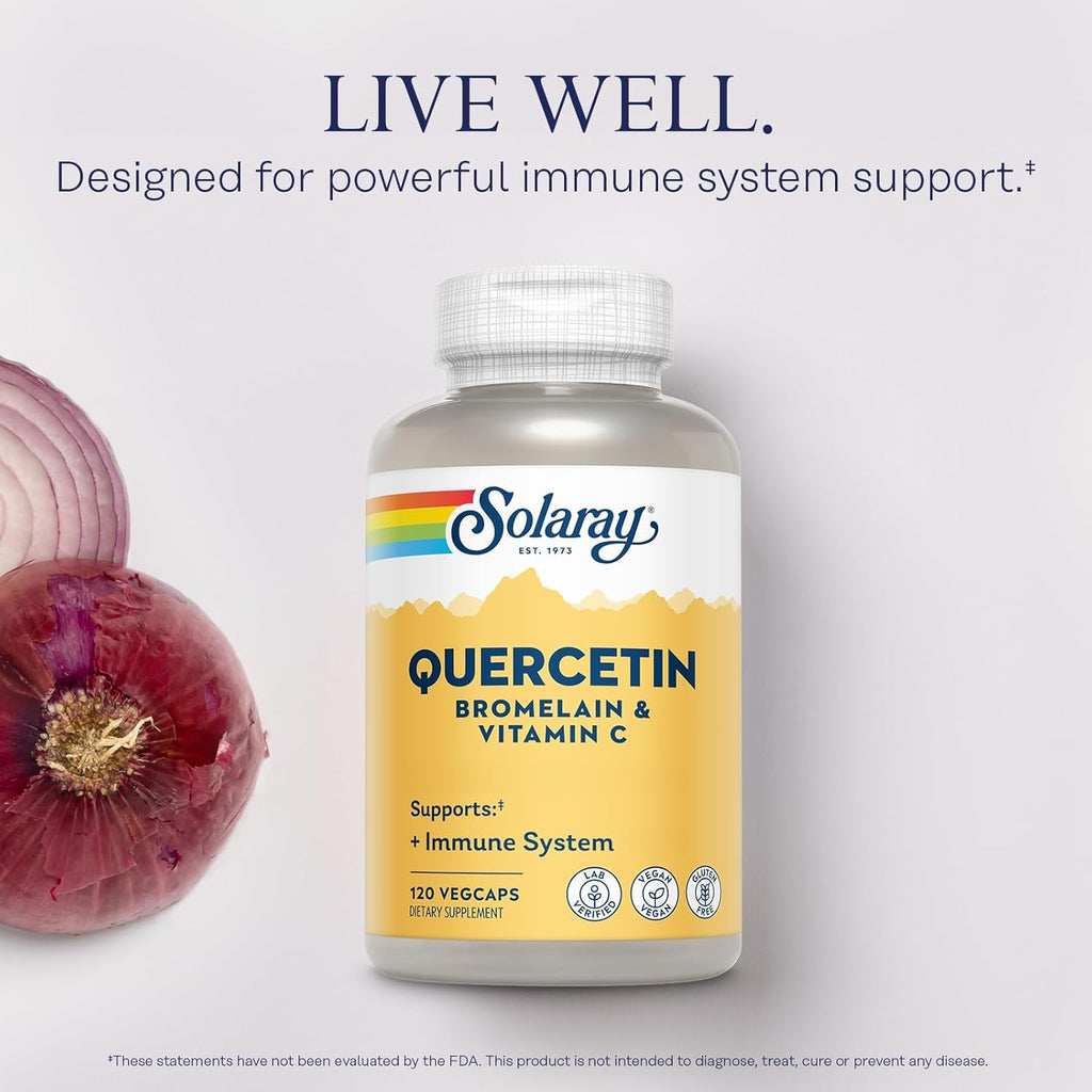 SOLARAY QBC Plex | Quercetin & Bromelain plus Vitamin C | Year round Immune Function & Respiratory Health Support | Non-Gmo & Vegan | 120 Vegcaps