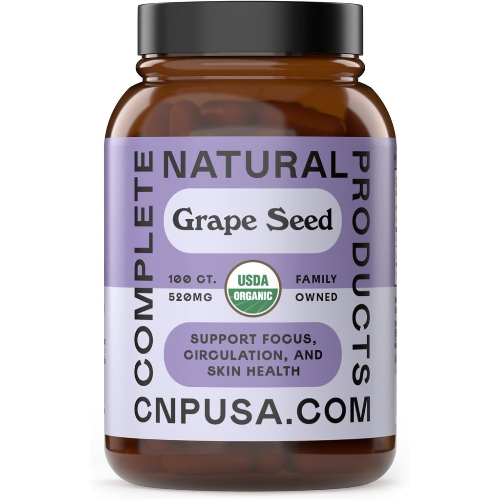 Organic Grape Seed Capsules – 520Mg, 100 Count – Polyphenols & OPC Antioxidants