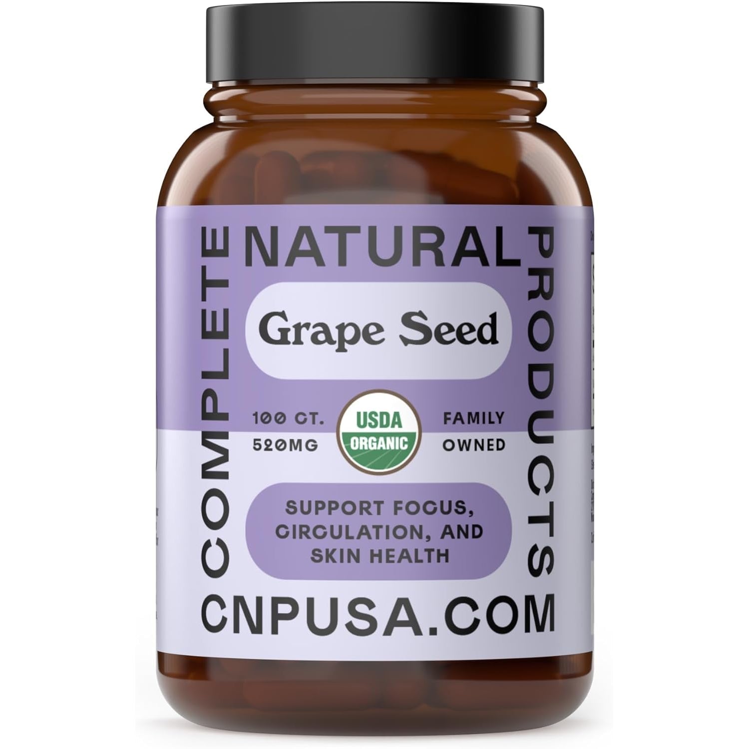 Organic Grape Seed Capsules – 520Mg, 100 Count – Polyphenols & OPC Antioxidants