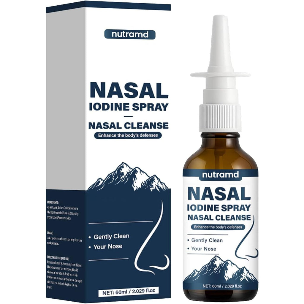 Nutramd Iodine Nasal Spray – Cleanses & Refreshes Your Nasal Passages – Iodine & Fulvic Acid Blend – 100% Natural Mineral Formula – 60 Ml (1Pc)