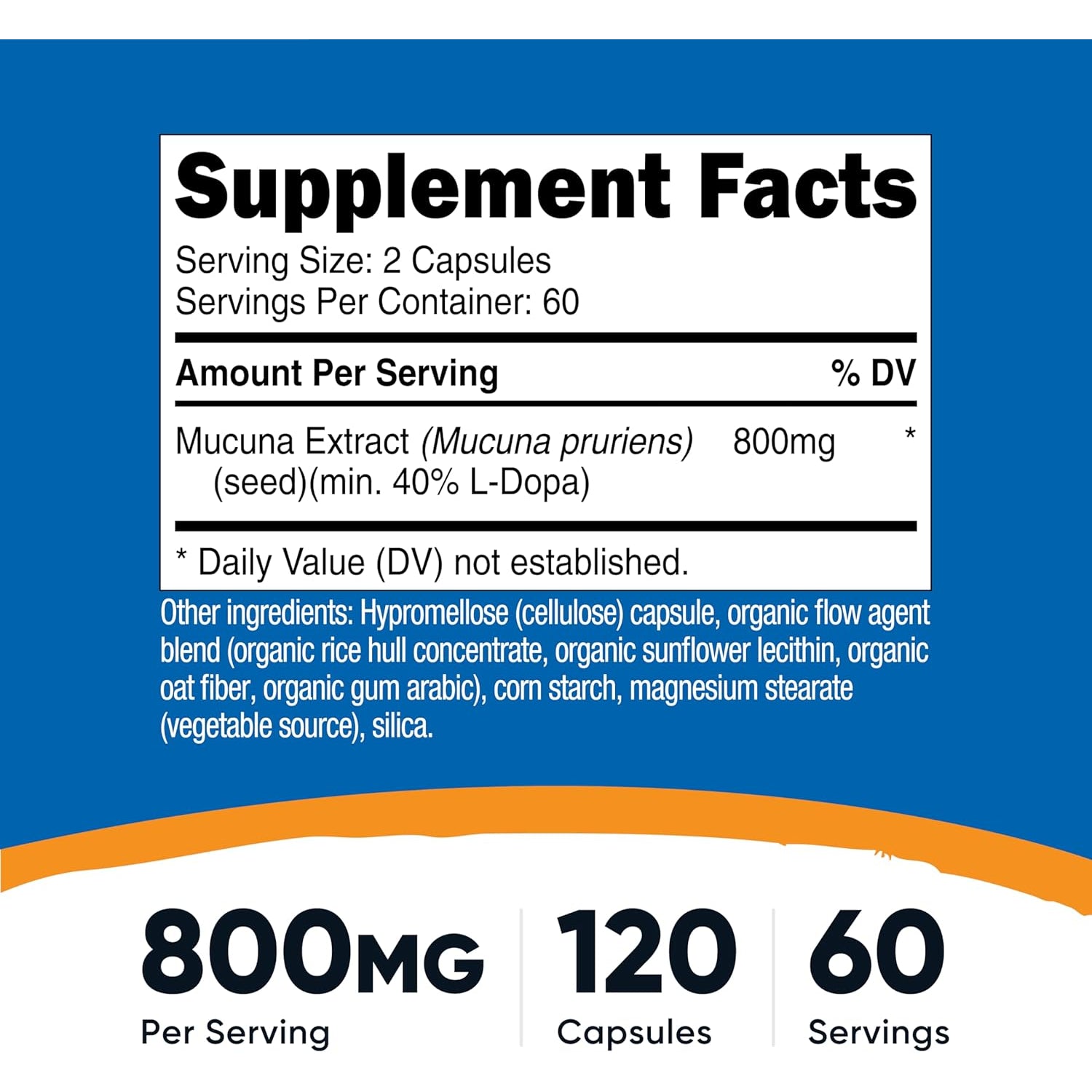 Nutricost Mucuna Pruriens 400Mg, 120 Capsules - 800Mg per Serving, Veggie Caps, from Mucuna Pruriens Seed