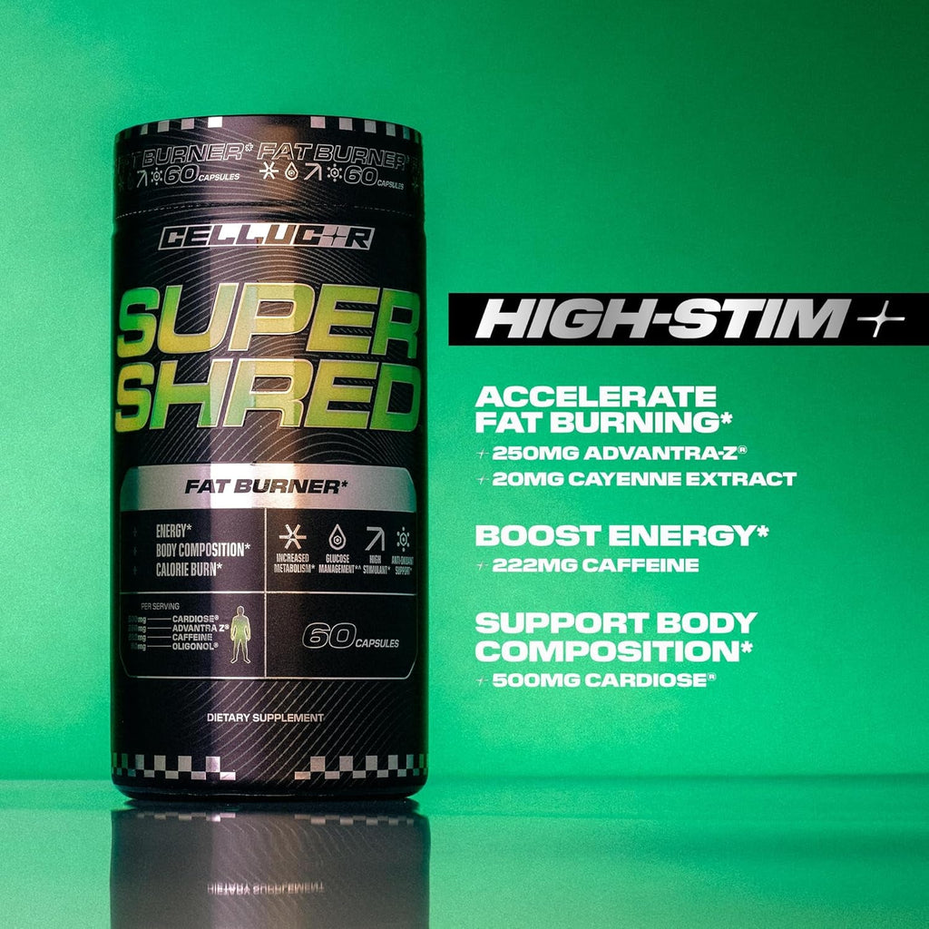 Cellucor Super Shred™ Fat Burner | Thermogenic Power & High Stimulant Energy | 60 Capsules