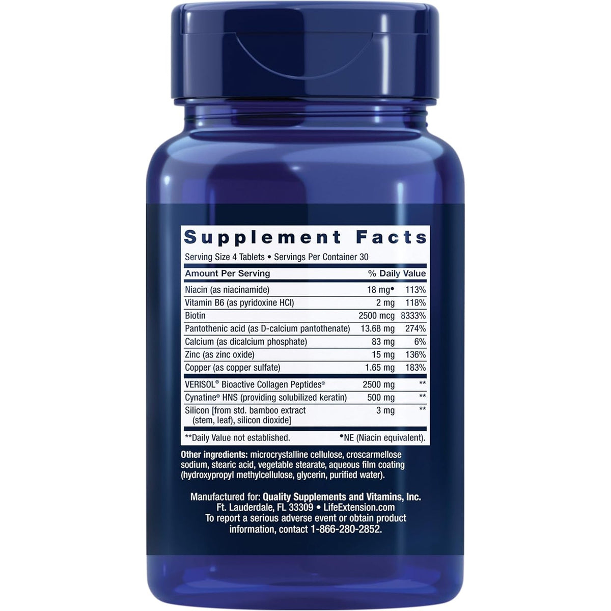Life Extension Hair, Skin, & Nails- Collagen Plus, 120 Count