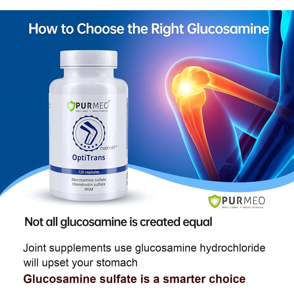 5-Day Fast-Acting Glucosamine Chondroitin MSM - Joint Health Supplement with OVOMET Eggshell Membrane & Boswellia, Support Joint Comfort, Cartilage, Strength & Flexibility - Made in Germany, 120Ct