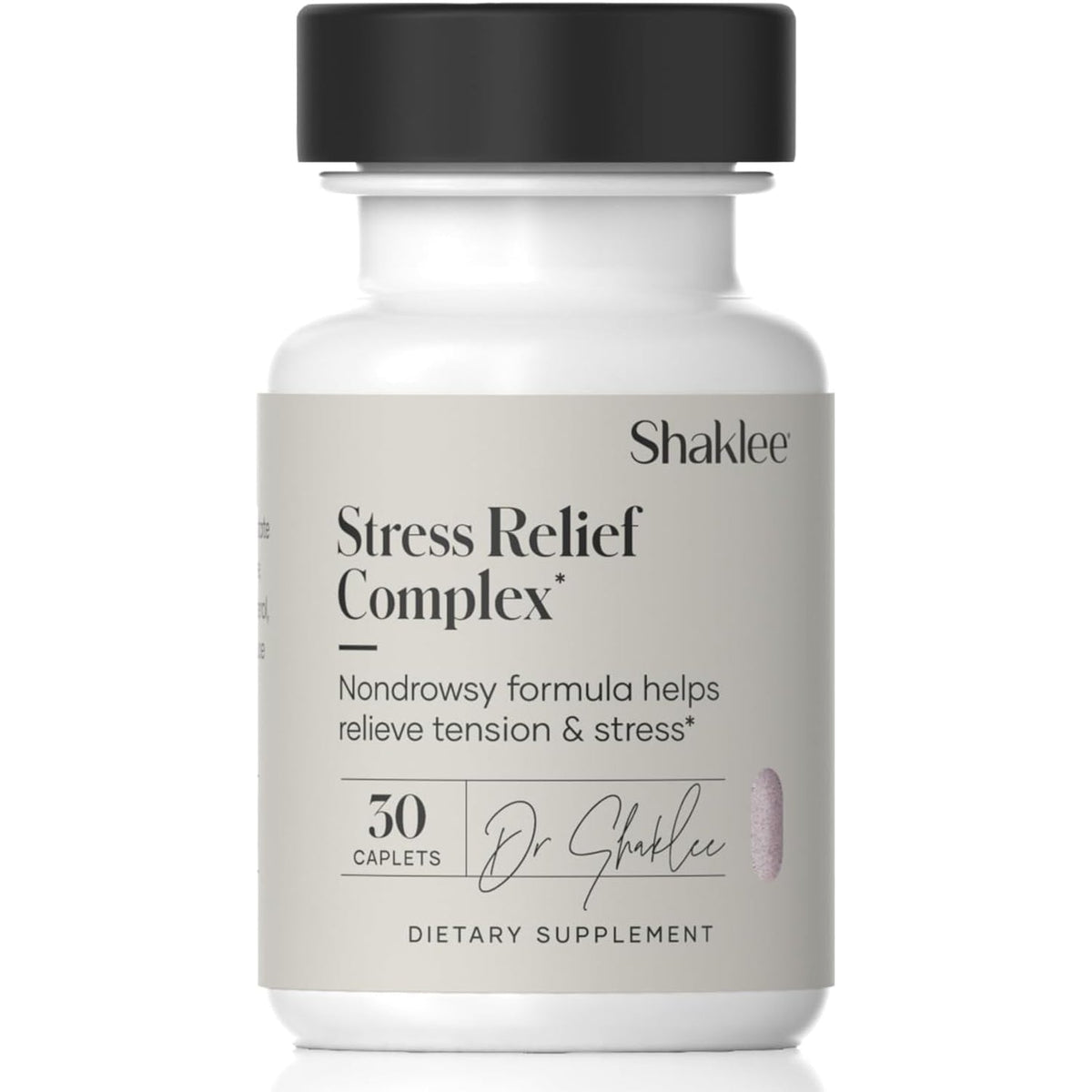 Shaklee - Stress Relief Complex - Calming Blend of L-Theanine, Ashwagandha, Beta-Sitosterol, and L-Tyrosine - Promotes Relaxation without Drowsiness - 1 Caplet Daily - Adults Supplement - 30 Caplets