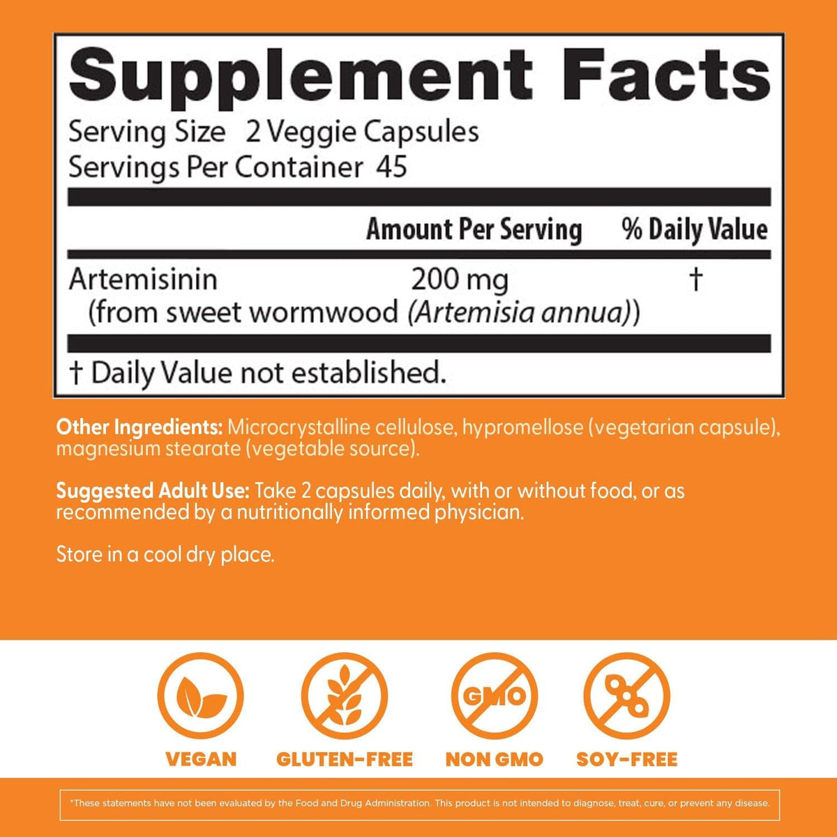 Doctor'S Best Artemisinin Supplement for Men & Women - Sourced from Sweet Wormwood Herb, Artemisia Annua Capsules, 200 Mg per Serving, Natural Immune Health Support for Adults - 90 Ct Veg Caps