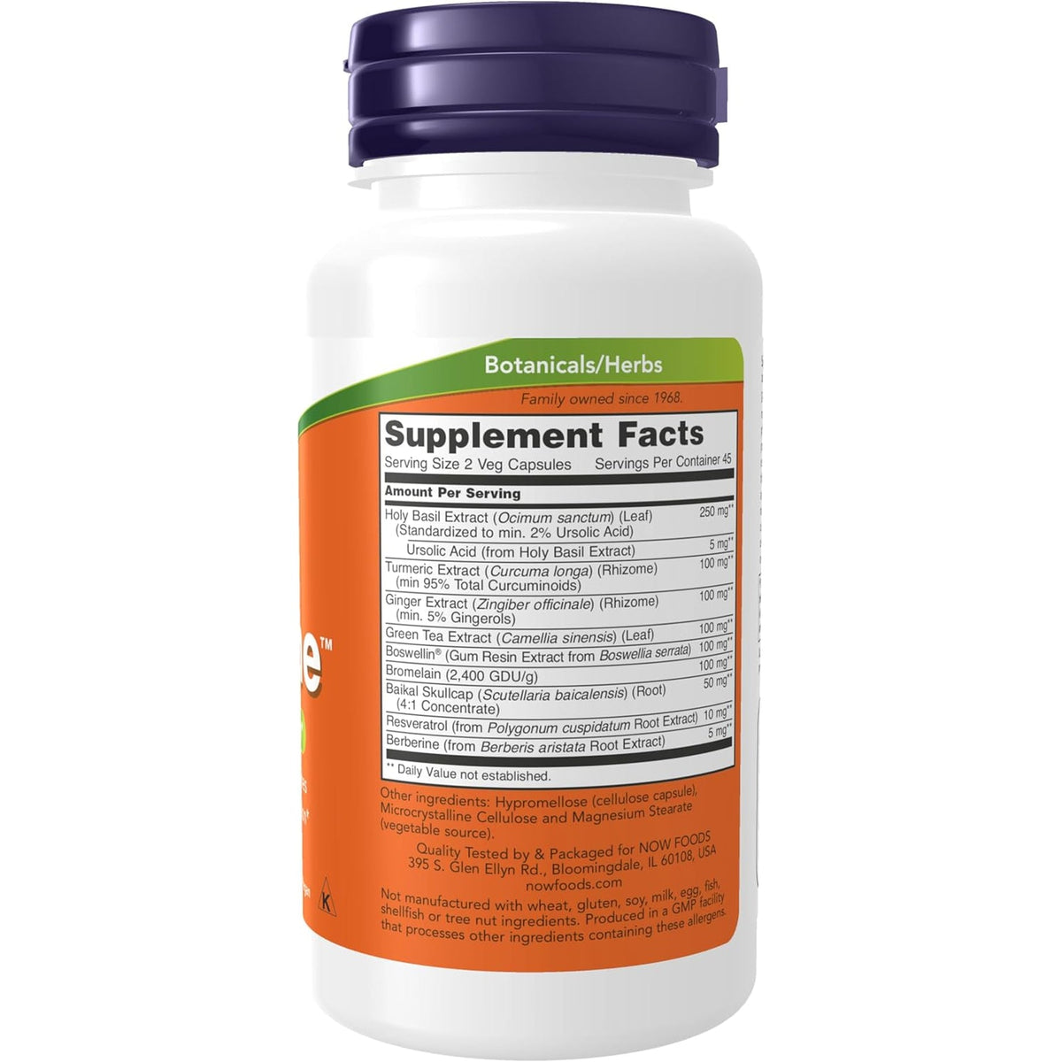NOW Foods Supplements, D-Flame™ with a Blend of Complementary Herbs, Overexertion Support*, 90 Veg Capsules