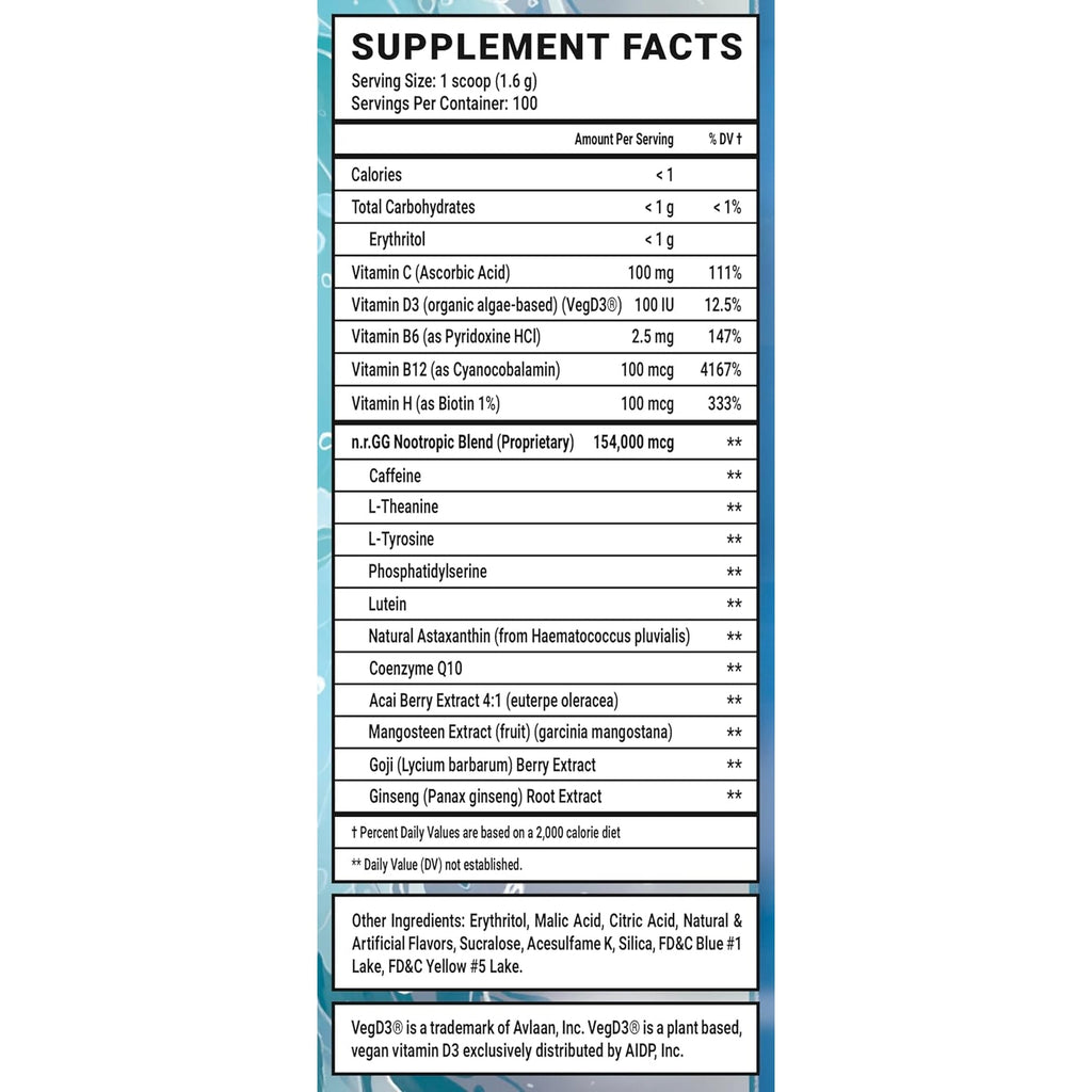 Gamer Supps GG Energy - Chug Juice by Lazarbeam (100 Servings) - Keto Friendly Gaming Energy and Nootropic Blend, Sugar Free + Caffeine + Vitamins + Immune Support, Powder Drink