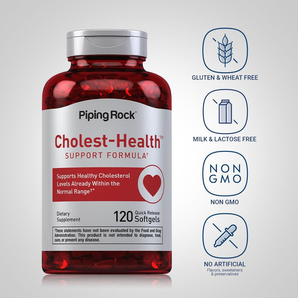 Piping Rock Cholesterol Health Supplement | 120 Softgels | Plant Sterols Formula | Non-Gmo, Gluten Free