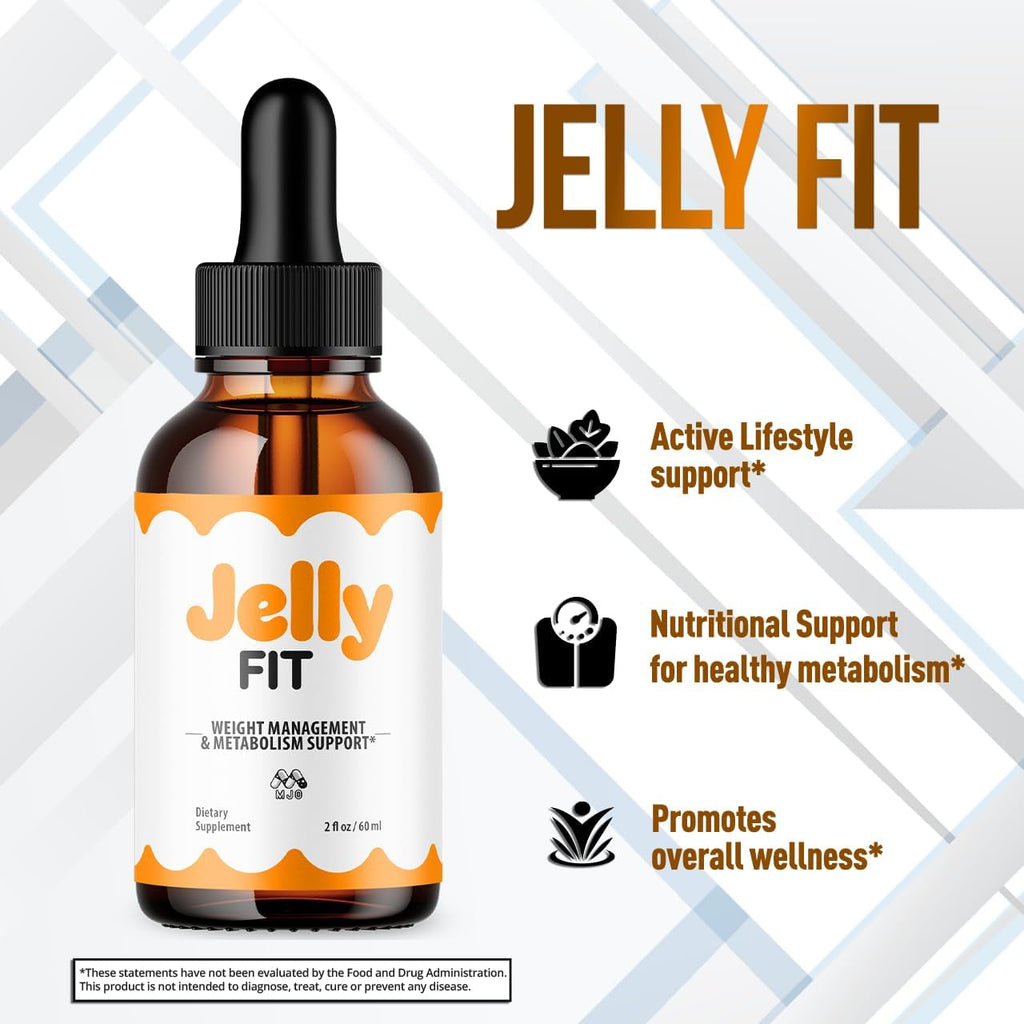 Jelly Fit Drops, Official Jellyfit Drops with All Natural Ingredients, Advanced Jelly Fit Health and Wellness Support Supplement, Jellyfit Maximum Strength Active Lifestyle Multivitamin (30 Servings)