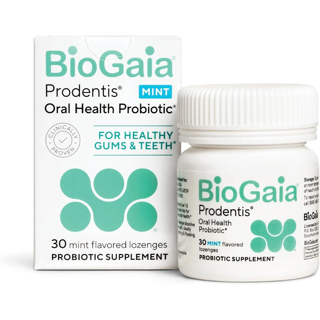 Biogaia Prodentis | Oral Probiotics | Promotes Healthy Gums & Teeth | Defends against Bad Breath & Dental Problems | Improves Oral Health | Mint Flavored | 30 Dental Probiotic Lozenges