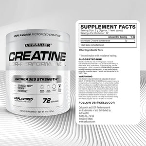 Cellucor Cor-Performance Creatine Monohydrate for Strength and Muscle Growth, 72 Servings
