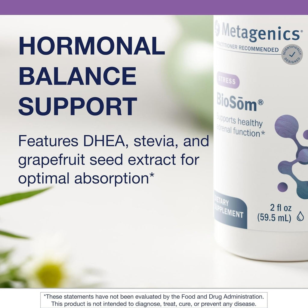 Metagenics Biosom - Liposomal DHEA Dropper with Grapefruit Extract & Stevia - Supports Hormone Balance, Stress & Energy Levels* - Non-Gmo, Gluten-Free, Vegan - GMP Certified Facility - 85 Servings