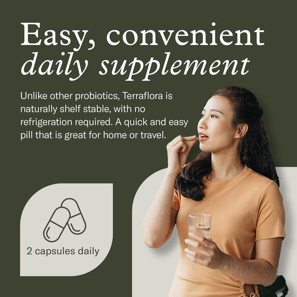 Terraflora Deep Immune Synbiotic- SBO Probiotic and Prebiotic, Immune Support, Gut Health, Soil Based Spore Pre and Probiotics for Women and Men, Lc-Plasma, Bacillus Coagulans, Subtilis, 60 Capsules