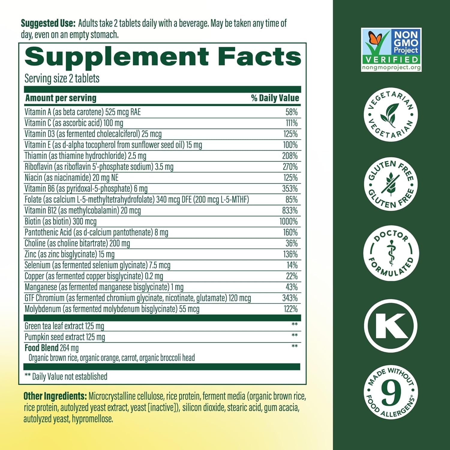 Megafood Advanced Multivitamin for Men 55+, Mens Multivitamins 50 Plus, Methylated B12, Methyl Folate, Choline, Vitamin D, Brain & Muscle Health, Immune Support, Vegetarian - 120 Tablets (60 Servings)