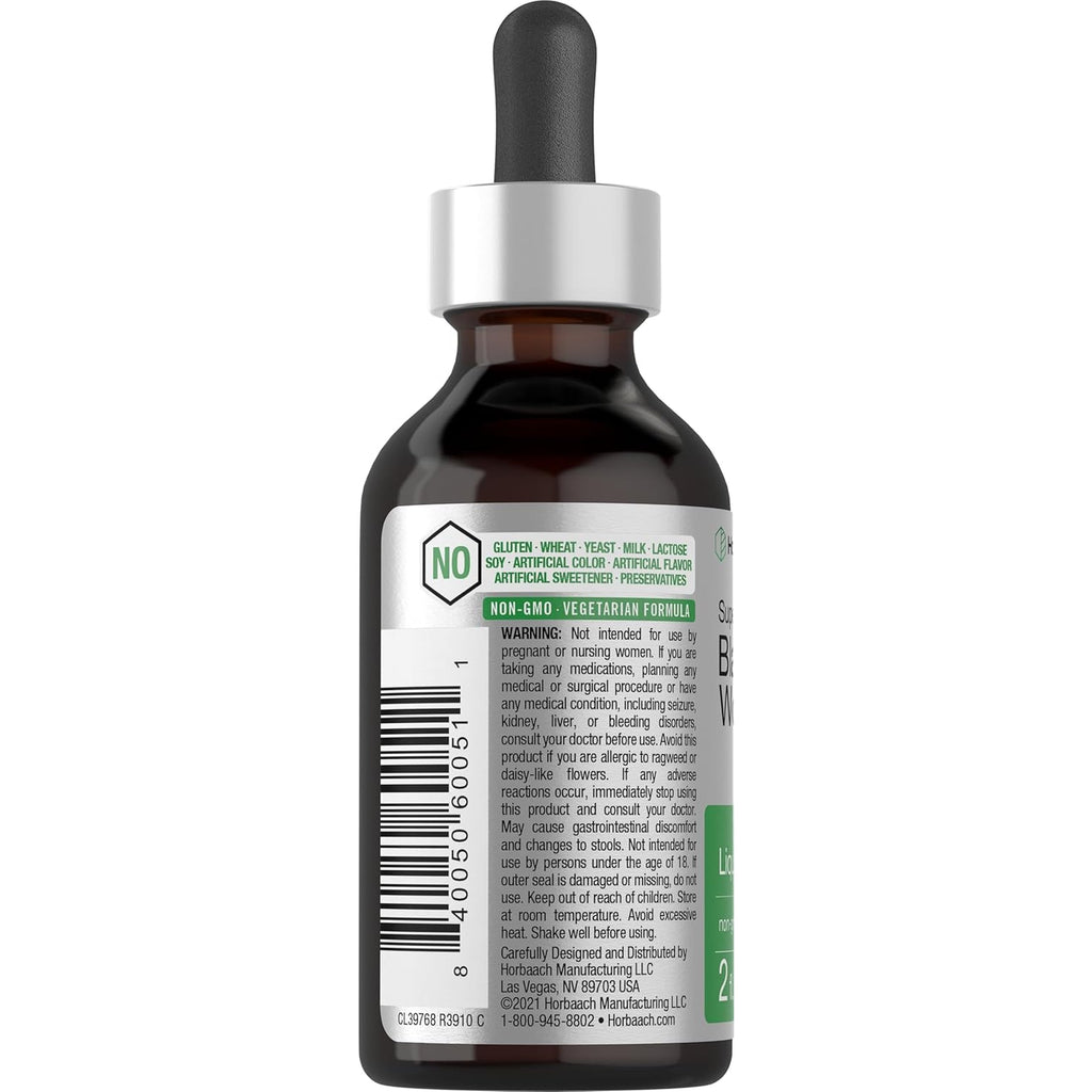 Horbäach Black Walnut Hull Wormwood Extract Tincture | 2 Fl Oz | Alcohol Free Liquid | Vegetarian, Non-Gmo & Gluten Free Supplement