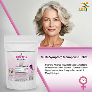 100 Caps Pueraria Mirifica White Extract Powder, 100% 10:1 Potent, Organic, 1,000Mg per Servings, Non GMO from Thailand, Premium Quality, Vegan
