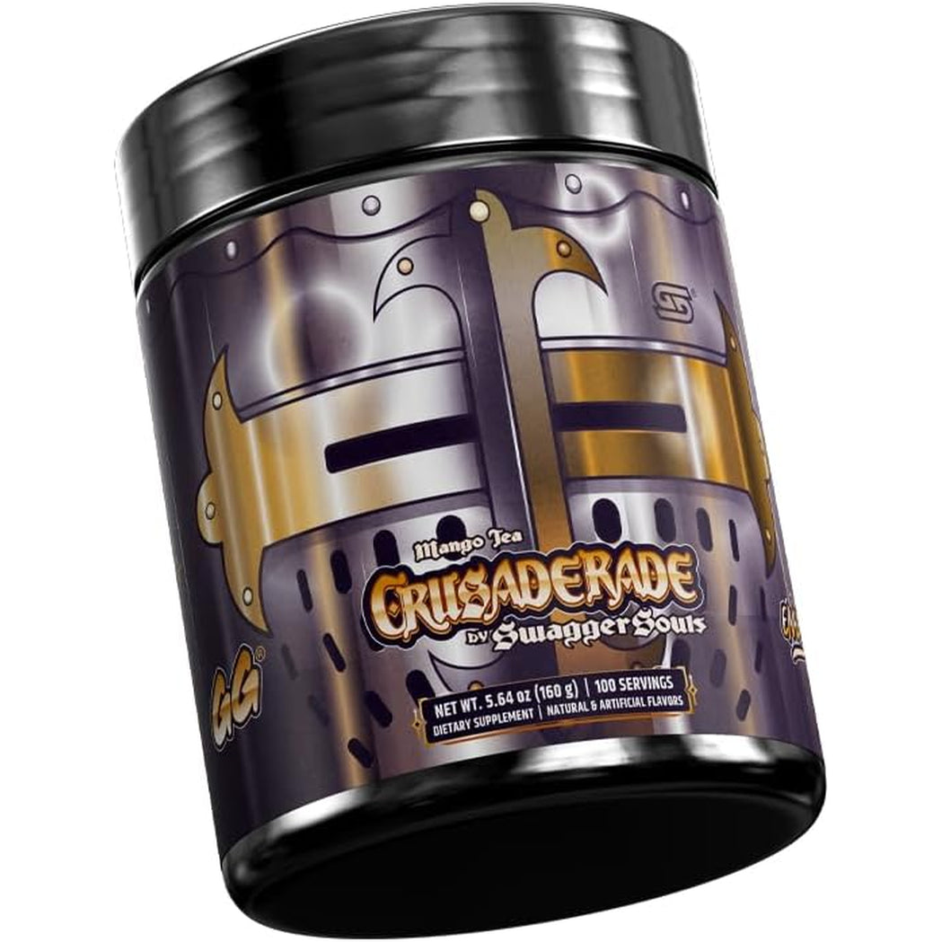 Gamer Supps GG Energy - Crusaderade by Swaggersouls (100 Servings) - Keto Friendly Gaming Energy and Nootropic Blend, Sugar Free + Caffeine + Vitamins + Immune Support, Powder Drink