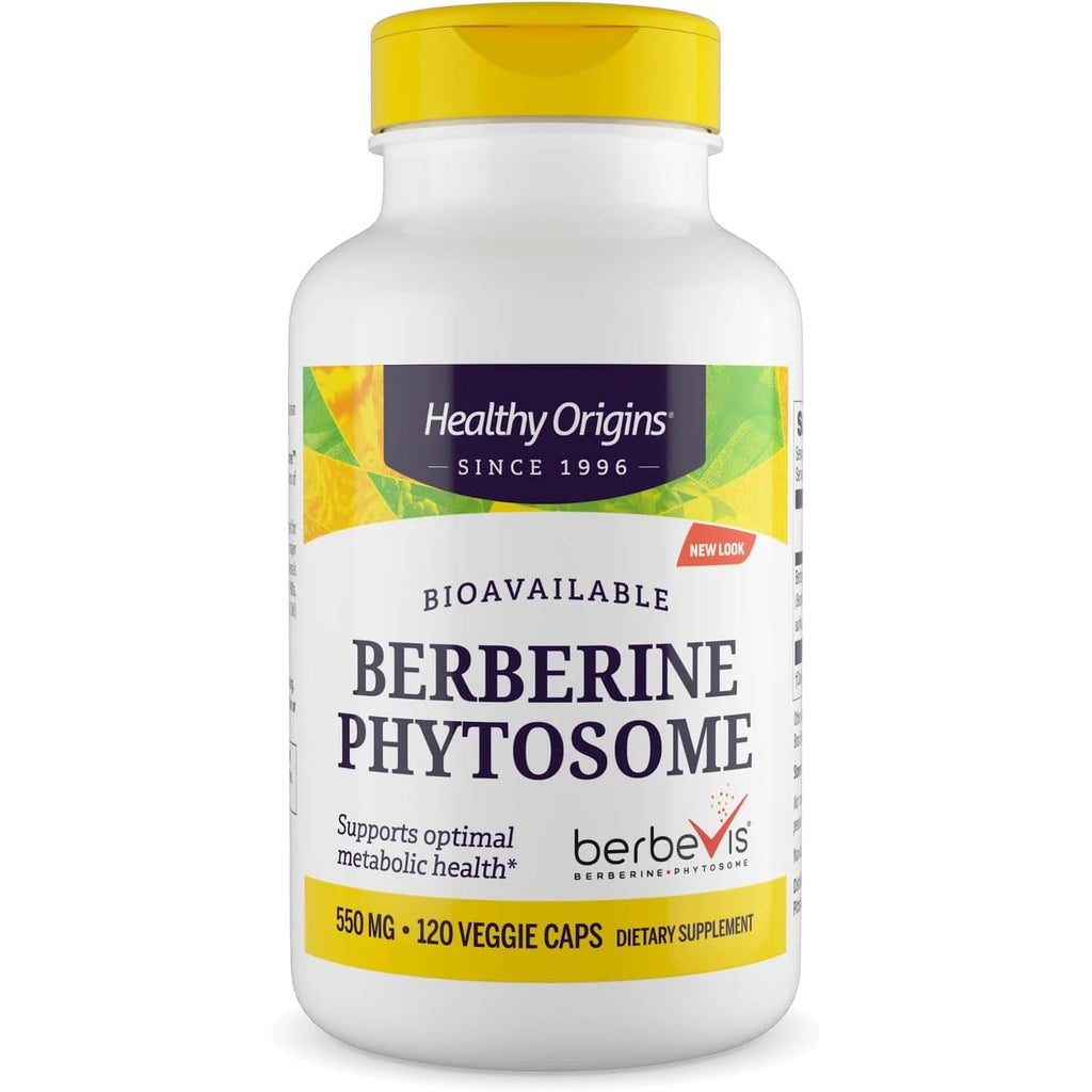 Healthy Origins Berberine Phytosome 550 Mg, 120 Veggie Capsules - Bioavailable Berberis Aristata Extract - Supports Metabolic Health, Body Composition, Advanced Phytosome Technology - 4 Month Supply