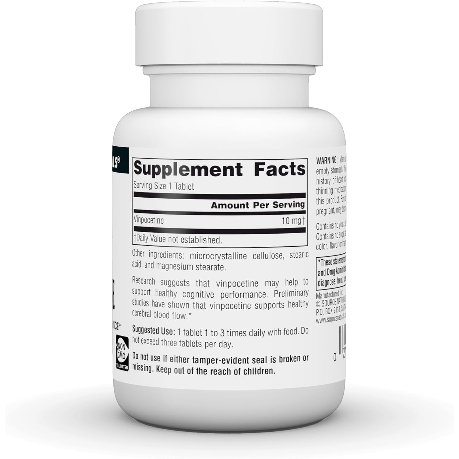 Source Naturals Vinpocetine Tablets, Supports Cognitive Performance*, 10 Mg - 60 Tablets
