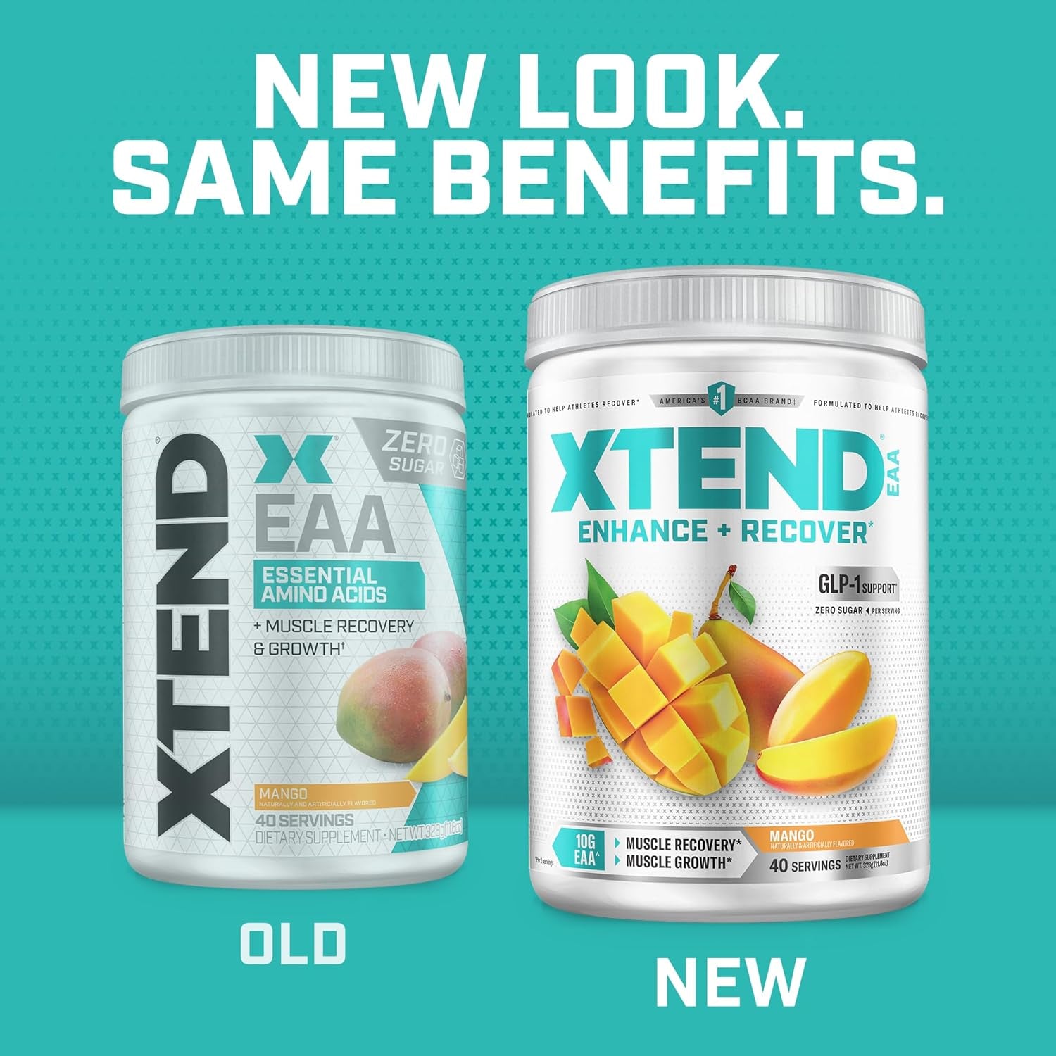 Xtend EAA + BCAA Powder for Muscle Recovery & Lean Muscle Growth, 9 Essential Amino Acids for Intra Workout or Post Workout Recovery, 10G Eaas per 2 Servings, Mango 40 Servings