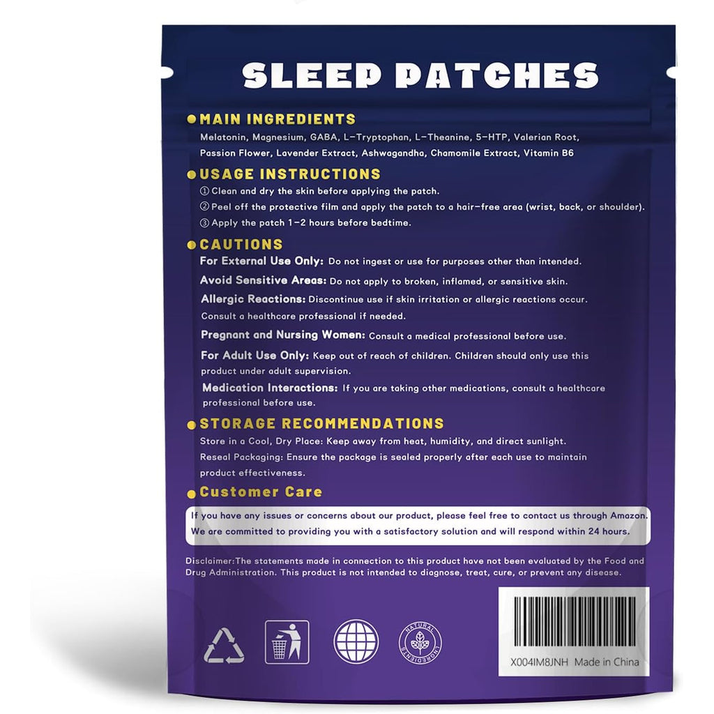 36Ct Sleep Patches for Adults Extra Strength – All Natural Nighttime Comfort with Melatonin & Magnesium, Quick-Acting & Long-Lasting