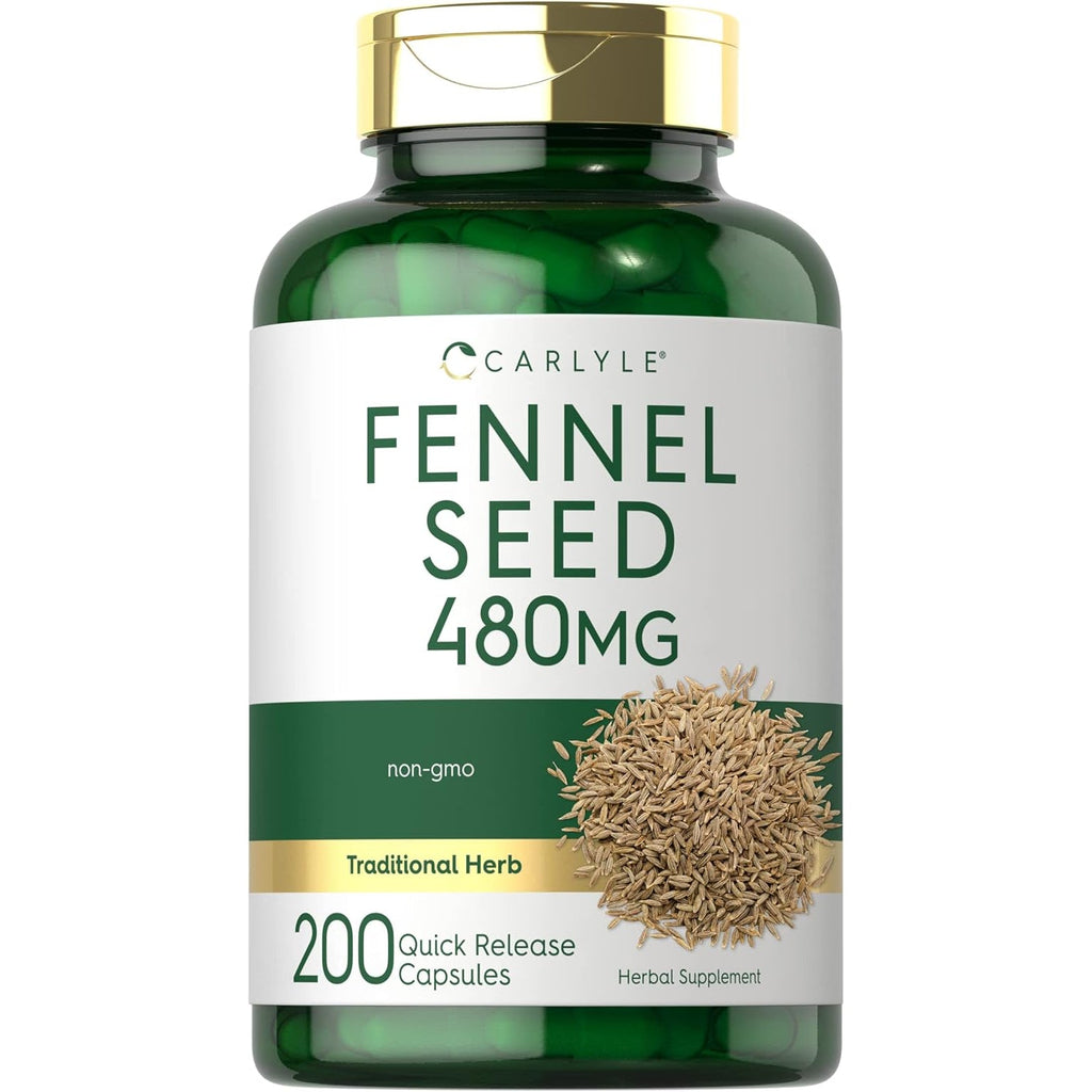 Carlyle Fennel Seed 480Mg | 200 Capsules | Herbal Supplement | Non-Gmo
