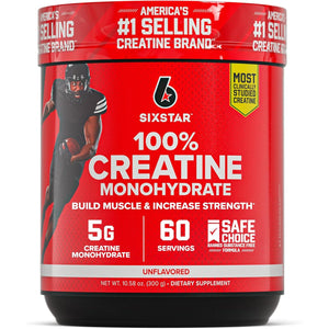 Six Star 100% Creatine Monohydrate Powder - Unflavored Micronized Creatine Monohydrate Supplement for Workout Performance, Muscle Building & Strength - Creatine Powder for Women & Men - 60 Servings