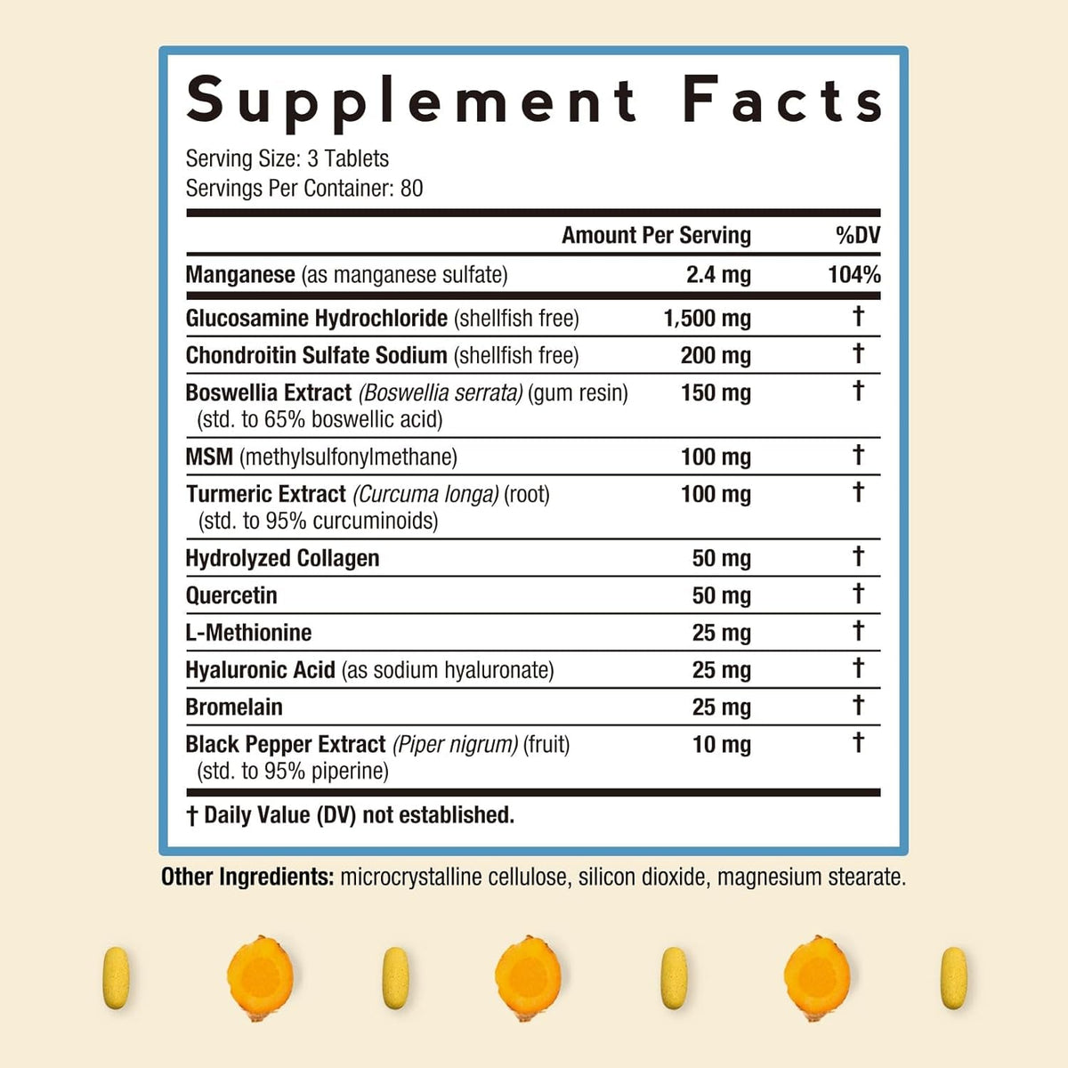 Doctor'S Recipes Glucosamine Chondroitin MSM Turmeric Quercetin, Movement Support Supplement for Men & Women, with Black Pepper for High Absorption, Mobility & Flexibility, No Shellfish, 240 Tablets
