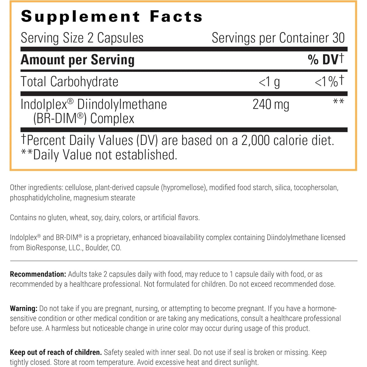 Integrative Therapeutics Indolplex – 240Mg Bioavailable DIM for Hormone Balance Support* - Supports Estrogen Metabolism* - Gluten-Free & Dairy-Free - 60 Capsules (30 Servings)