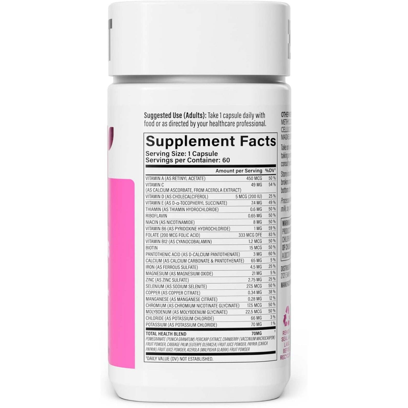 Habit Womens Multi Supplement (60 Capsules) - New Look, Supports General Health & Wellness, 23 Essential Vitamins and Minerals, Fruit Extracts, Folate, Iron, B12, Biotin, Non-Gmo (1 Pack)