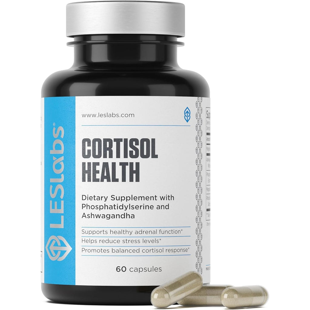 LES Labs Cortisol Health – Stress Relief, Balanced Cortisol Response, Relaxation & Deep Sleep – Phosphatidylserine, Magnesium, Magnolia Bark, Rhodiola Rosea & Ashwagandha – Non-Gmo – 60 Capsules