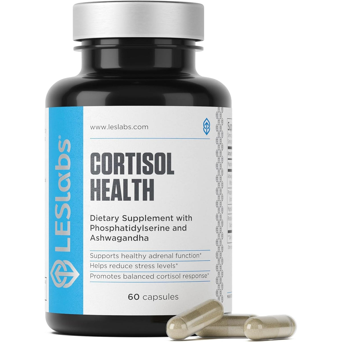 LES Labs Cortisol Health – Stress Relief, Balanced Cortisol Response, Relaxation & Deep Sleep – Phosphatidylserine, Magnesium, Magnolia Bark, Rhodiola Rosea & Ashwagandha – Non-Gmo – 60 Capsules