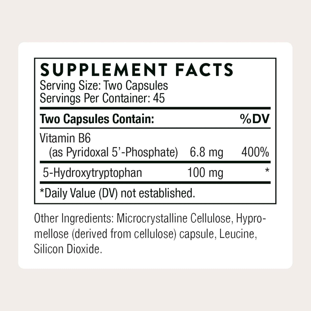 THORNE - 5-HTP - Contains Vitamin B6 - Serotonin Support for Sleep & Stress Management* - 5-Hydroxytryptophan Supplement - Third-Party Certified - Gluten, Dairy & Soy-Free - 90 Capsules