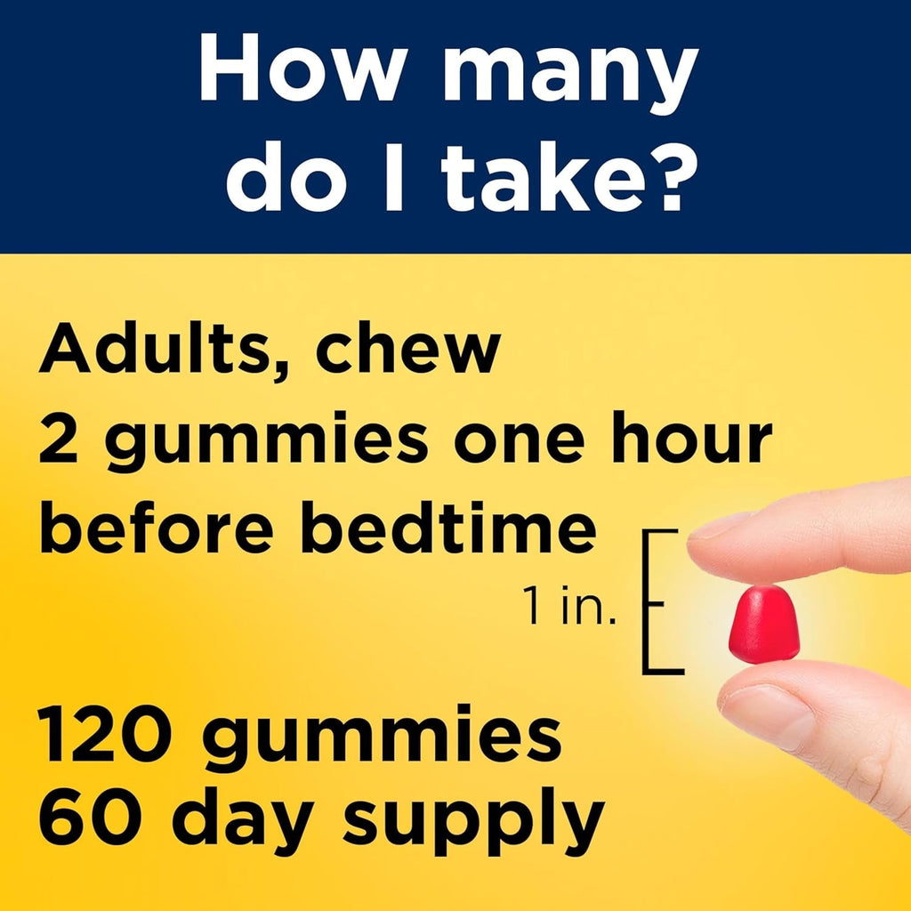 Nature Made Melatonin 10 Mg per Serving Gummies, Sleep Gummies for Adults Maximum Strength Dosage, 100% Drug Free Sleep Aid, 120 Count, 60 Day Supply