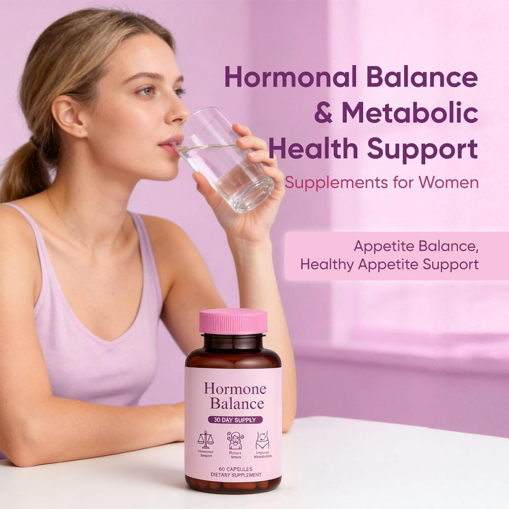 Hormone Balance for Women | Dietary Supplement, Supports Healthy Cortisol Levels & Stress Relief | Mood, Sleep, Energy | Ashwagandha, Ginseng, Maca | 60 Capsules