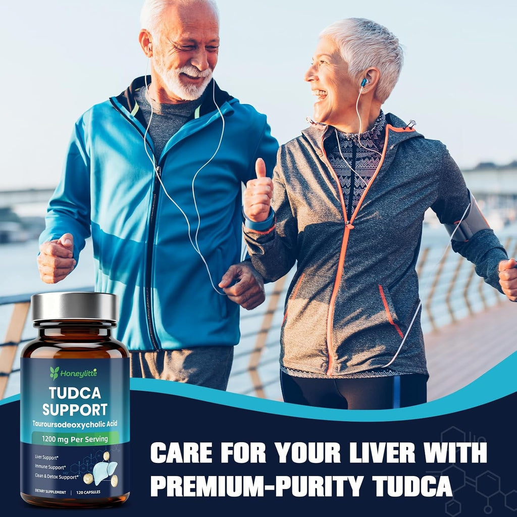 TUDCA 1200Mg – Pure Tauroursodeoxycholic Acid Supplement, 120 Vegan Capsules Easy to Swallow (60-Day Supply), Non-Gmo, Gluten-Free (120 Counts)