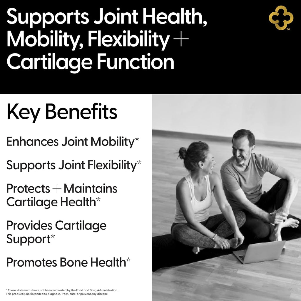 All-In-1 Joint Support Supplement: Glucosamine 1500Mg Chondroitin MSM Turmeric Hyaluronic Acid Boswellia Ginger Bamboo Bioperine Supports Joints, Bones, Back, Knees & Hands Flexibility 90 Count