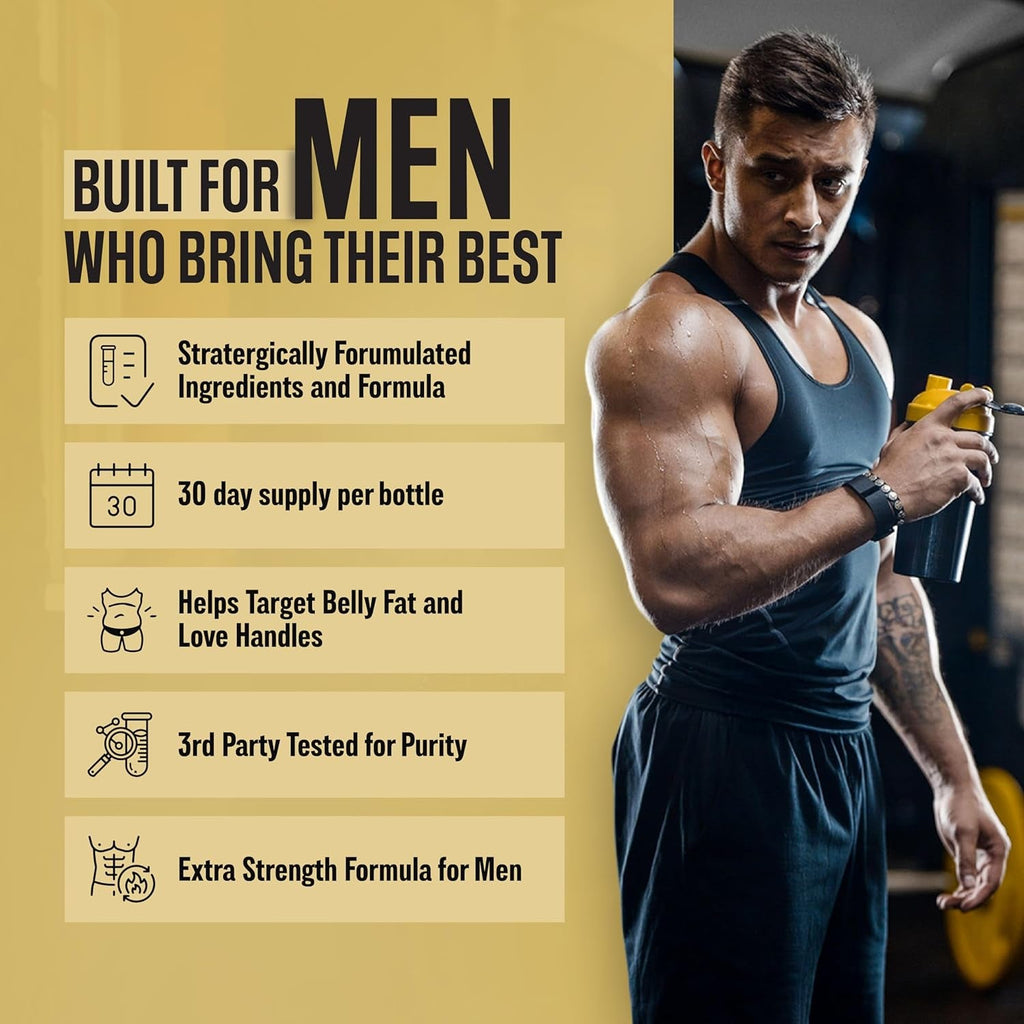 Male Performance Burner | GLP-1 Pathway Support + Fat Burner for Men | Helps Lose Weight, Maintain Muscle, Boost Energy | 3Rd Party Tested Formula | 60 Unisex Weight Loss Pills All Adults