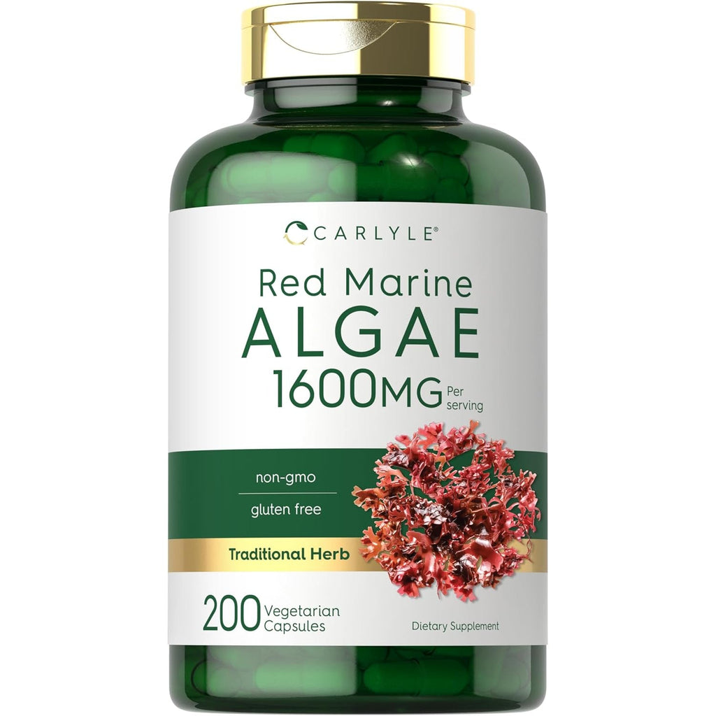 Carlyle Red Marine Algae 1600Mg | 200 Capsules | Vegetarian Supplement | Non-Gmo, Gluten Free