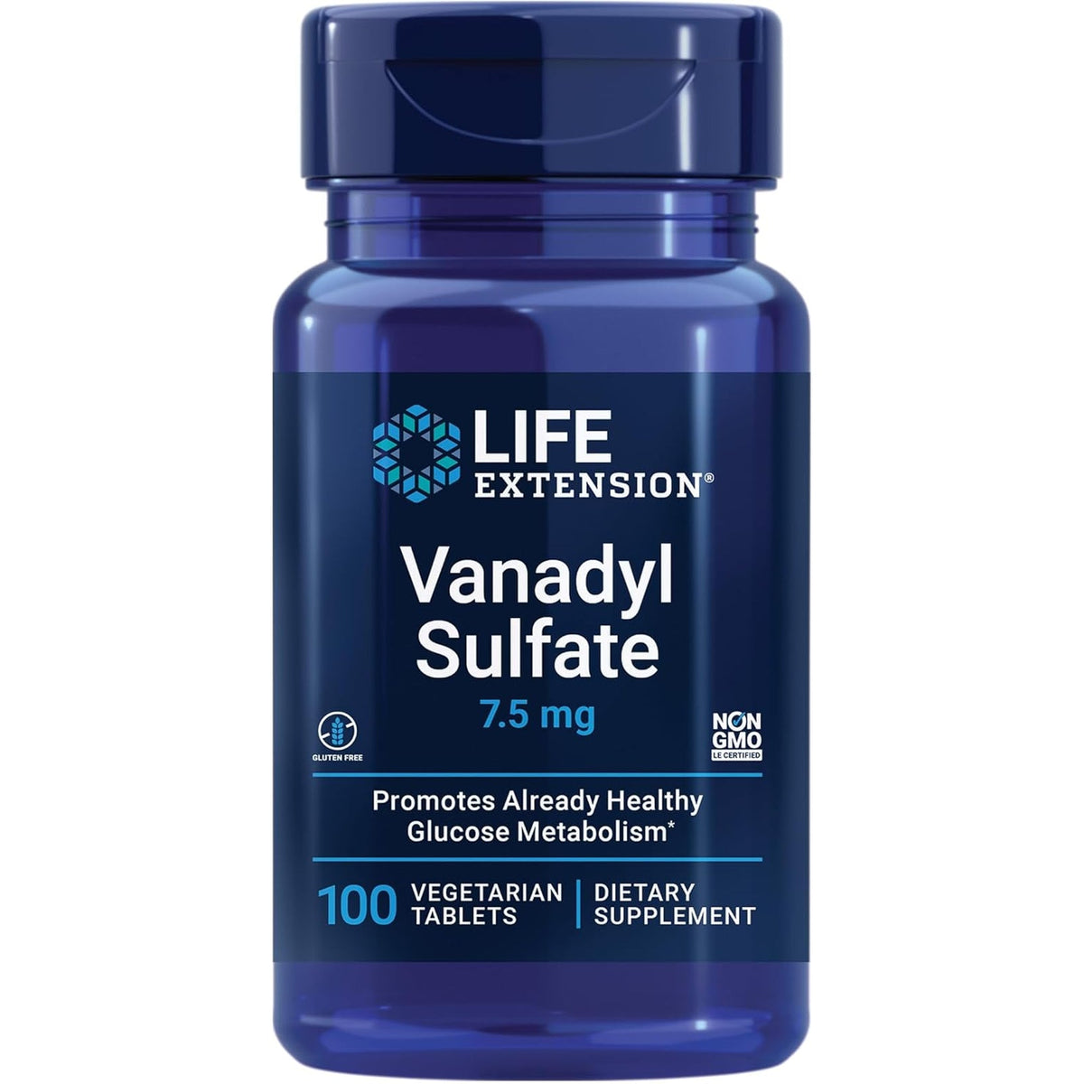 Life Extension Vanadyl Sulfate, Trace Mineral, Vanadium, Healthy Glycemic Balance, Healthy Metabolism, Hormone Function, Gluten-Free, Non-Gmo, Vegetarian – 100 Tablets